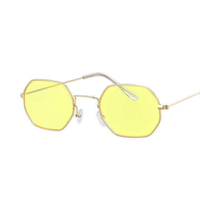 Hexagon Yellow Fashion - Women's Sunglasses